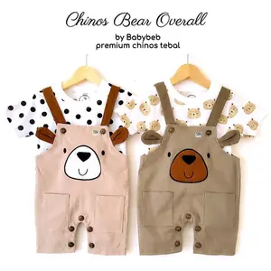 BEAR CHINOS overall Baju Setelan Kaos Celana Pergi Jalan Lucu Fashion Anak Bayi Cowok Cewek Perempuan Laki Terlaris Lucu friends orca akira