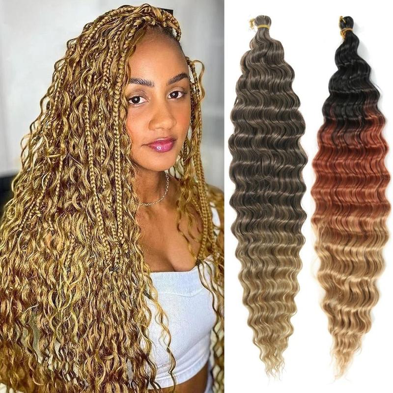 Tự nhiên Tóc Xoăn kiểu afro Tóc móc Xoắn Sóng sâu Bím Tóc Brazil Nối tóc bện…