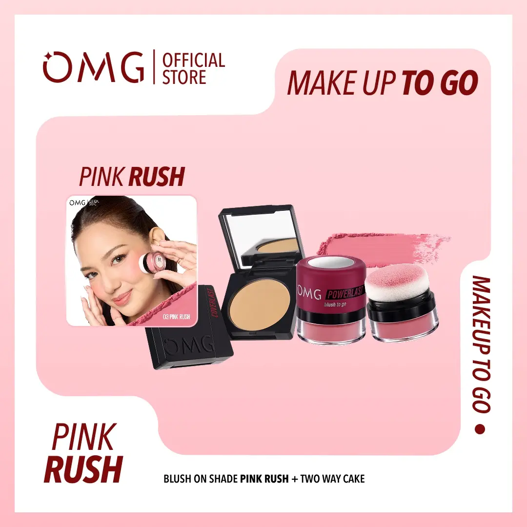 OMG Makeup To Go Set (Blush On + Bedak) – High Coverage, Pigmented, Tahan Hingga 8 Jam