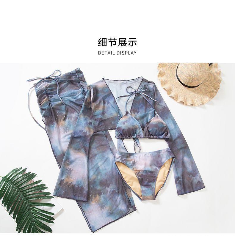 Product Introduction of Áo Tắm Kỳ Nghỉ, Phong Cách Pháp, Bộ Bikini Bốn Mảnh, Dáng Ôm, Váy Xẻ Tà, Hàng Mới Về Mùa Hè 2024 Sport Chạy Bộ 24