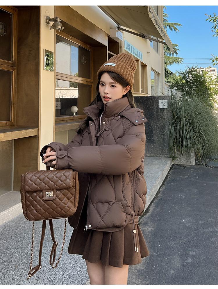 Product Introduction of Fashion Short Cotton-Padded Coat for Women Autumn and Winter New 2024 Korean Style Solid Color with Match Cotton Coat Jacket Thickened Padded Jacket Outer Wear 28