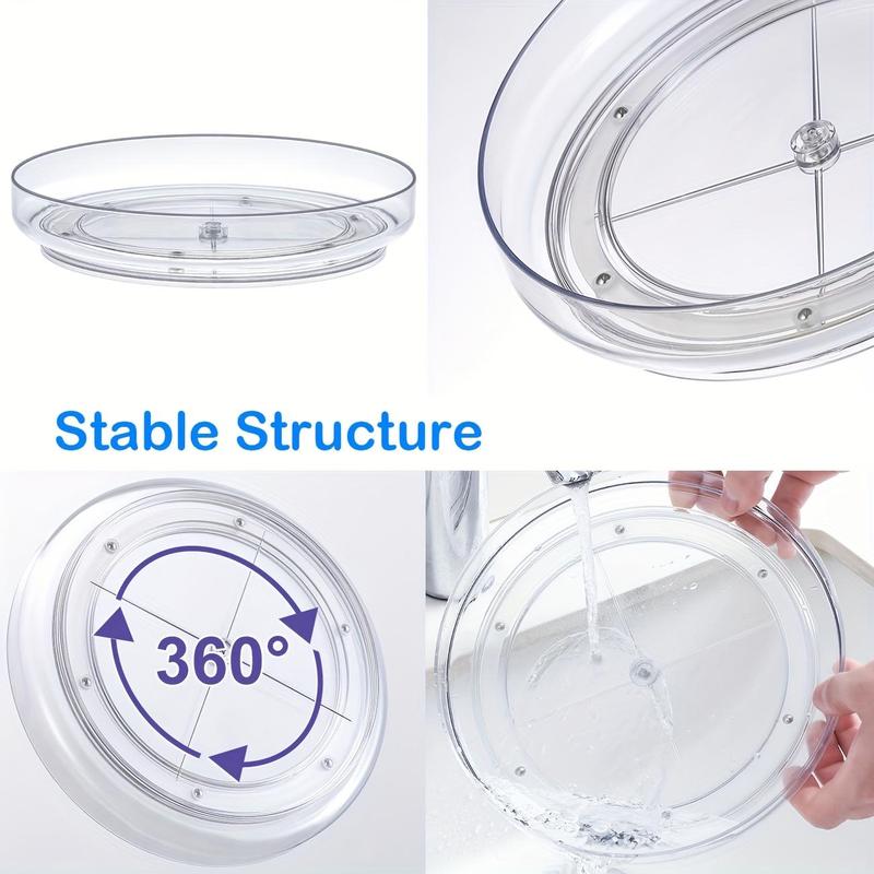 9.25" Clear Non-skid Lazy Susan Organizer, Turntable Rack for Kitchen Cabinet, Summer Pantry Storage Organization, Fridge, Bathroom Closet, Makeup Organizer, Kitchen Organization 3