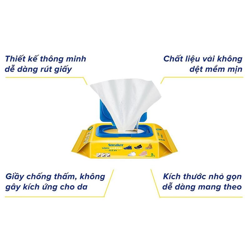 Khăn giấy ướt lau giày Sneaker Wipes Clean siêu sạch 1