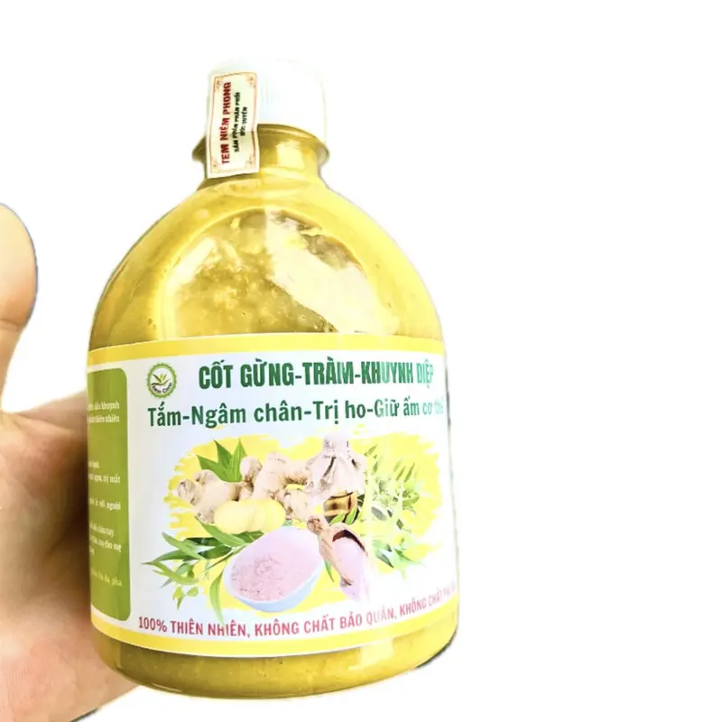 Combo 2 chai Cốt Gừng Tràm Khuynh Diệp 500ml- Pha Tắm, Ngâm Chân, Giữ Ấm cơ thể tặng tinh dầu tràm 10ml 1