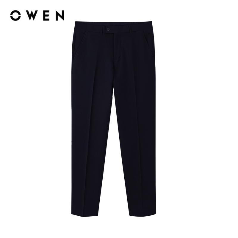  OWEN - QUẦN TÂY Nam Kiểu dáng Regular Fit Navy  - QR231746 Chất liệu Nano  Hoạ tiết Trơn Menswear 