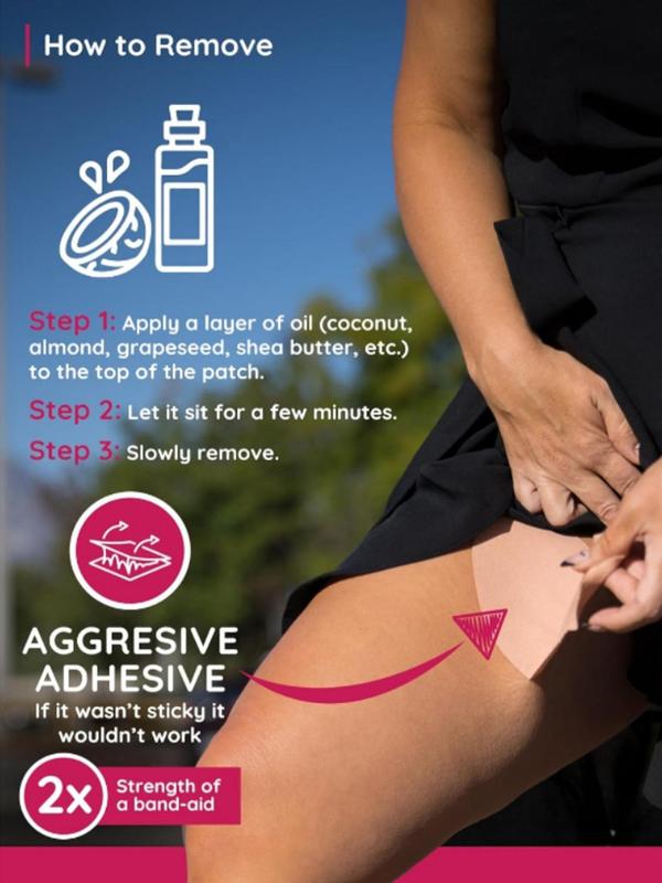 【Plus Size】 Solid Color Thigh Inner Protective Patches, Women's Breathable Comfortable Thigh Chafe Sticker Pads, Women's Lingerie Accessories for Daily Wear 2
