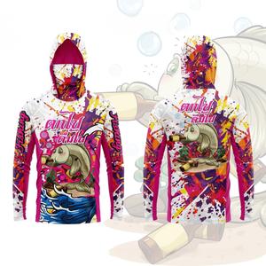 เสื้อตกปลาพร้อมตาข่ายกันแดด สไตล์เสื้อแขนยาว สามารถกำหนดชื่อเองได้ ชุดกีฬาปักลาย เหมาะสำหรับทั้งชายและหญิง เนื้อผิว พร้อมฟังก์ชั่นป้องกันรังสียูวี