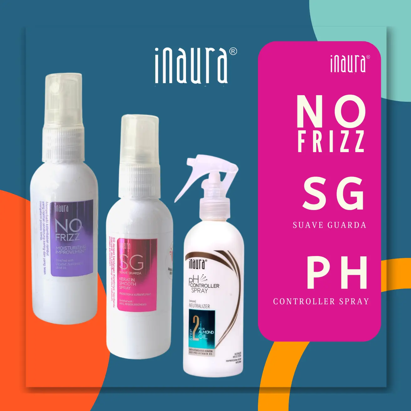 INAURA SG SUAVE GUARDA DAN NO FRIZZ KERATIN SMOOTHING SPRAY OR BPOM