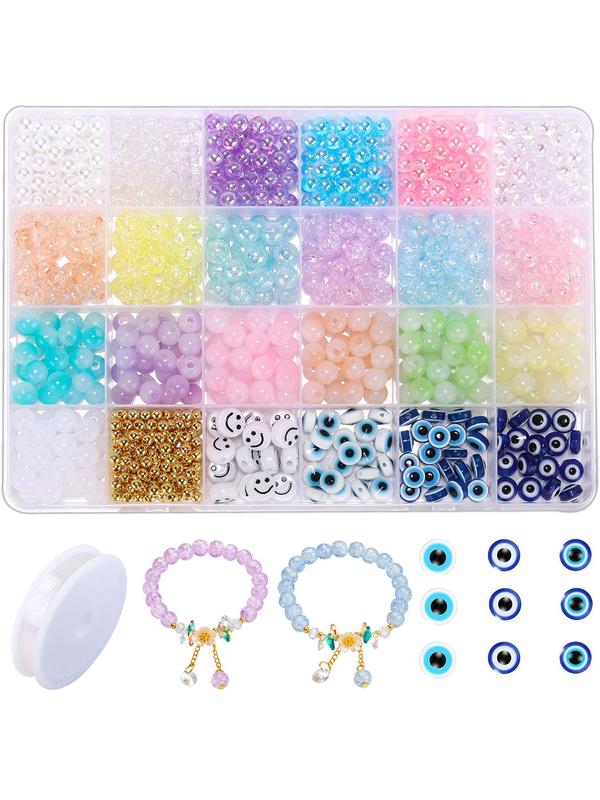 Boho Style Plain Color & Letter Design Clay Bead for Girls, 1 Box Trendy Multicolor Beads for Necklace & Bracelet Making, Chic Diy Material for Jewelry Making As Gifts, Vintage Jewelry 1