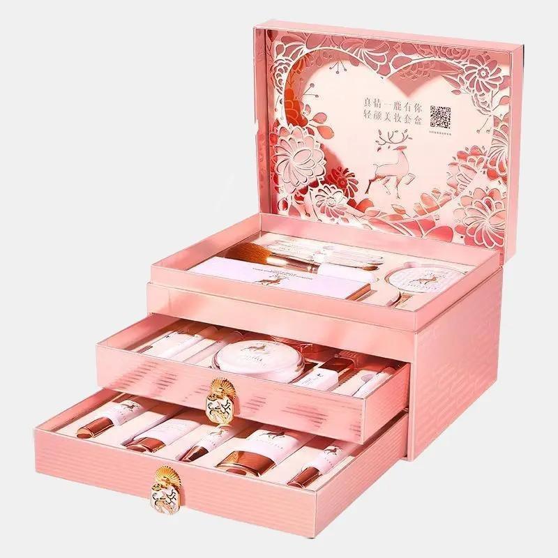 Bộ trang điểm HD01 19 món có tặng kèm túi xách Phấn Phủ Chăm Sóc Da Nữ Women Cosmetic Perfume Son Son Kem Son Môi Xịt Thơm Phấn Mắt Bảng Phấn Mắt hop  trang bộ  trang bộ  trang Mỹ Phẩm bộ  trang