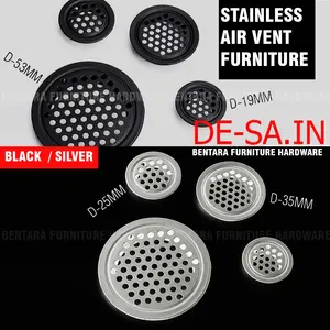LUBANG HAWA STAINLESS 19MM 25MM 35MM 53MM SILVER ANODIZE - SARINGAN VENTILASI UDARA BULAT BULAR LARGE BESAR