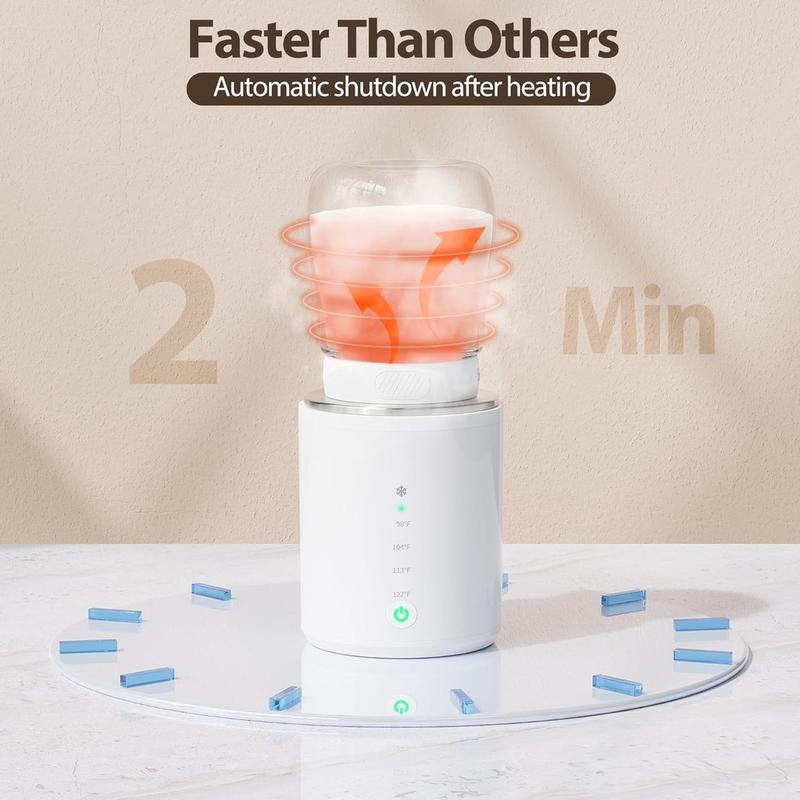 Product Introduction of LOCAL SHIPPING Universal Baby Milk Bottle Warmer Wireless Milk Heater Heating Breastmilk Thermostat Warm Infant Feeding Bottles Travel Chargeable Portable 6