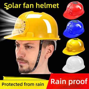 Mũ bảo hiểm năng lượng mặt trời, có quạt, thích hợp cho các công trường xây dựng, chống nắng, mũ bảo hiểm mùa hè, chống va đập, mũ bảo hiểm làm việc ngoài trời, mũ bảo hiểm an toàn năng lượng mặt trời tự động, với công cụ định vị cá Bluetooth