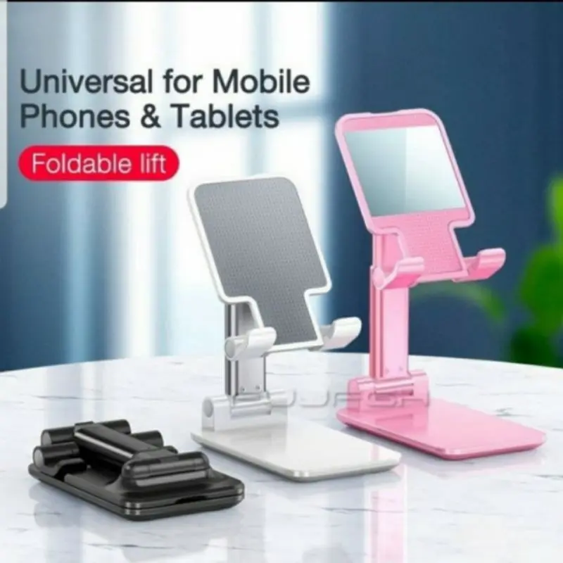 Phone Holder Stand HP dan Tablet di Meja hitam penyangga