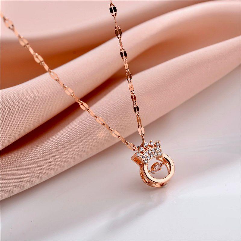 Product Introduction of Kalung Titanium Liontin Mahkota Fashion Cewek Korea Anti Karat Selamanya Jewellery Emas 33