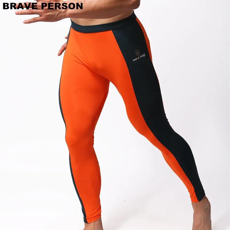 TikTok Shop BRAVE PERSON Men s Fashion Soft Tights Leggings Pants Nylon Spandex Underwear Pants Bodybuilding Long Johns Men Trousers B1601