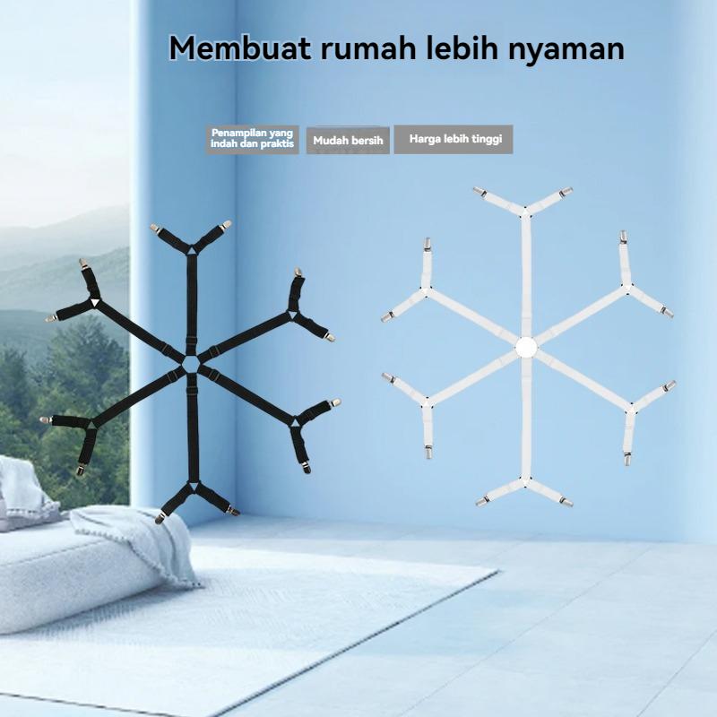 8 Pasang Klip Sprei Premium - Penjepit Sudut Sprei Anti Lepas, Pengait Sprei Tempa Tahan Lama, Penjepit Sprei 8 Titik untuk Kasur dengan Kancing Pengunci Ekstra Kuat