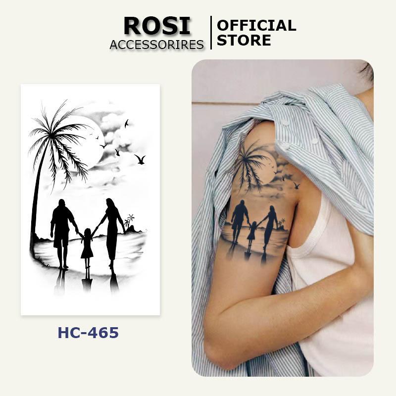Hình xăm đẹp xăm tay chân HC-465 miếng dán hình xăm tạm thời gia đình 15 ngày chống nước