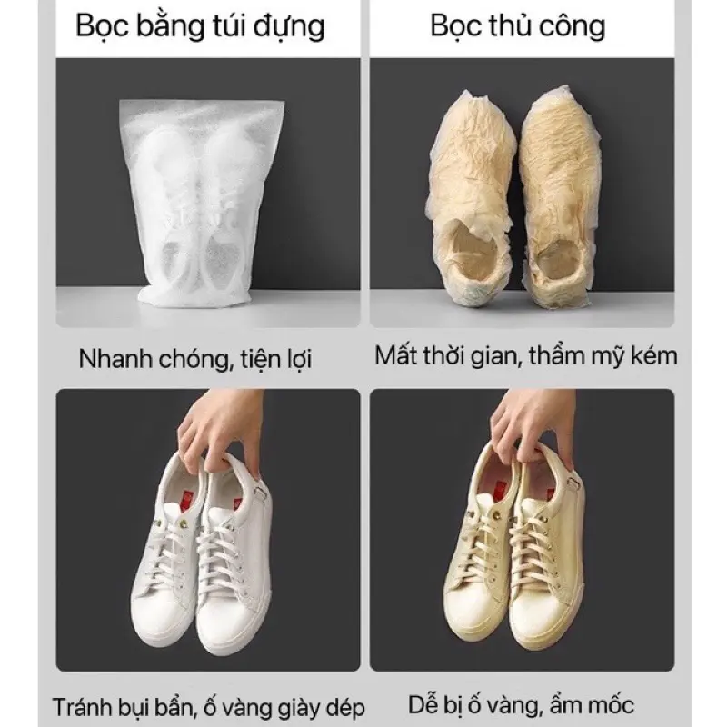 Túi đựng giày dép túi xách đa năng vải không dệt miệng dây rút chống bụi 32x38cm- Túi rút bọc giày sắp xếp vali du lịch 6