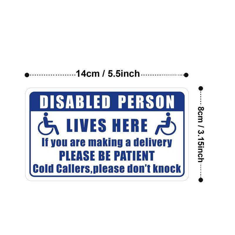 Disabled Person Themed Remind Door Sticker, 3pcs/set Creative Warm Remind Door Sticker, Home Accessories Warning Notice Vinyl Door Sticker for Daily Use 2