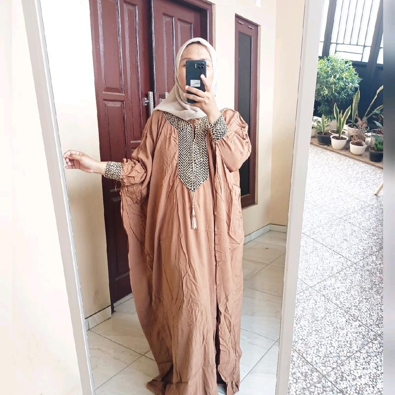 kaftan Alea/Kaftan Full Renda Muslim Wanita Rayon Panjang 1