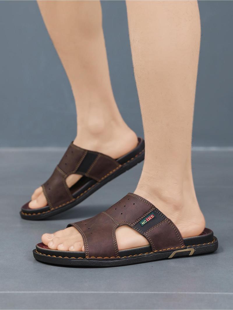 Product Introduction of Men's Casual Plain Color Slide Sandals, Fashionable Beach Slippers, Casual Comfortable Indoor Shoes for Summer, Footwear 9