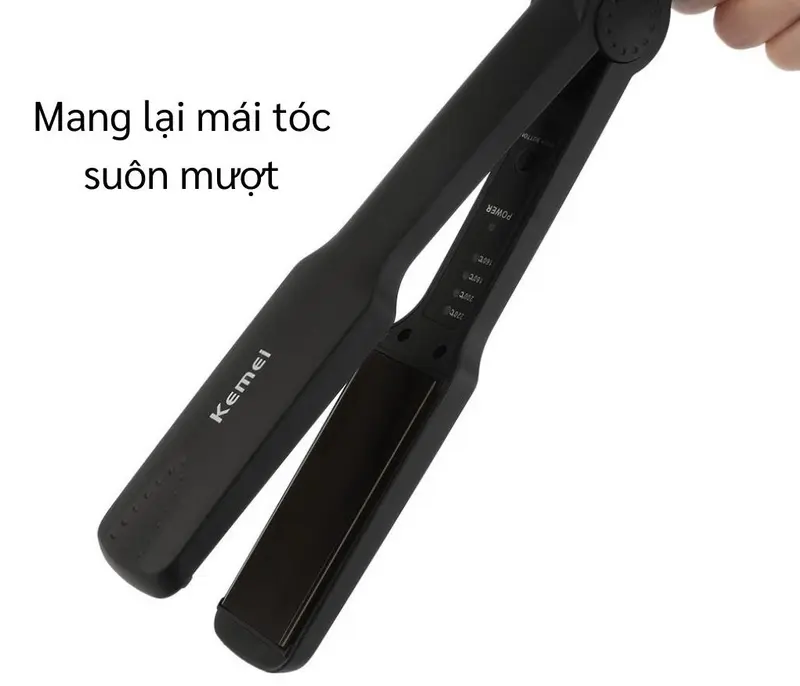 Máy Duỗi Tóc KEMEI Chính Hãng, Máy Uốn Tóc Làm Tạo Kiểu Ép, Là Thẳng, Bảo Hành 12 Tháng 0