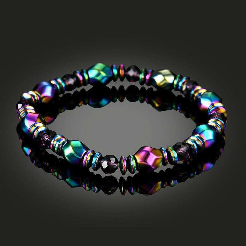 Product Introduction of Hot-Selling Colorful Twisted Bead Magnetic Hematite Crystal Bracelet Wholesale 1