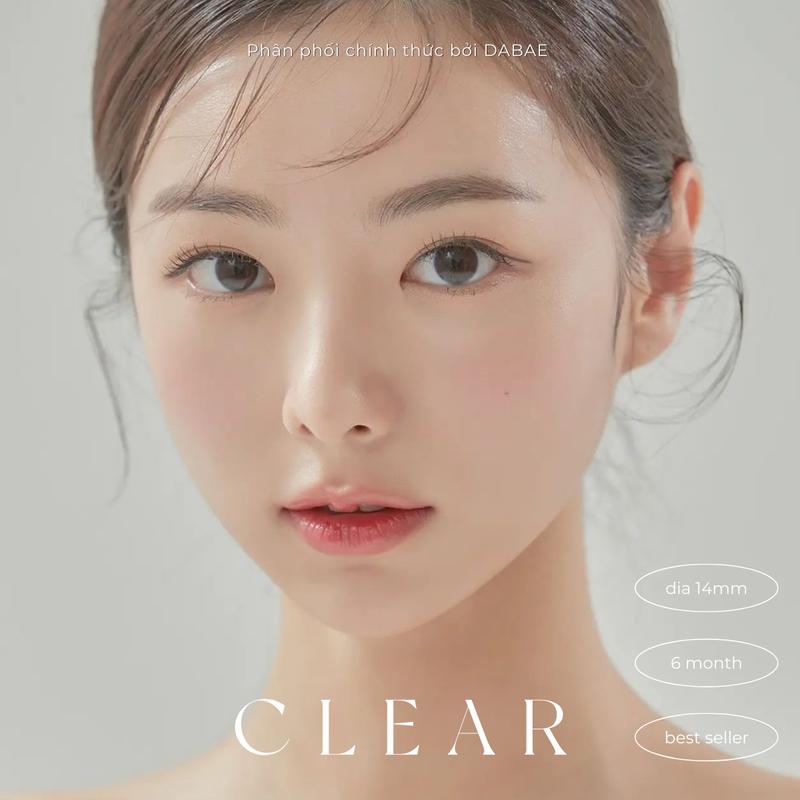  Kính áp tròng trong suốt Clear Moisture không màu có độ cận dành cho mắt nhạy cảm hãng Dabae 