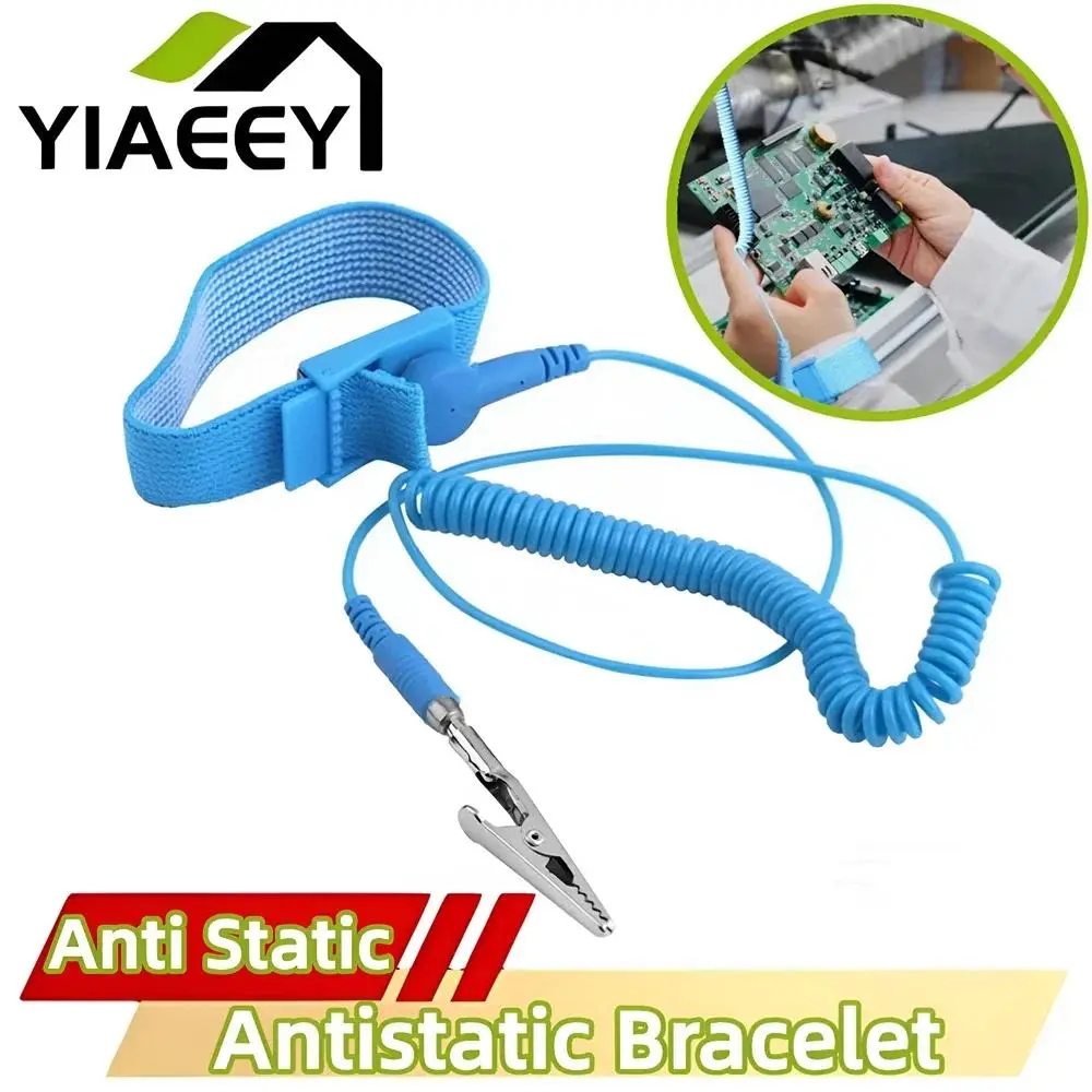 Dây Đeo Cổ Tay Kẹp Không Dây Không Dây, Chống Tĩnh Điện, Chống Tĩnh Điện, Thích Hợp Cho Thợ Điện, IC, PLCC Và Người Lao Động, Cáp Xả, Cho Thợ Điện