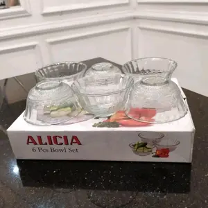 Mangkok Sambel Alicia Set Isi 6 pcs | Mangkok Kaca | Mangkuk Bumbu
