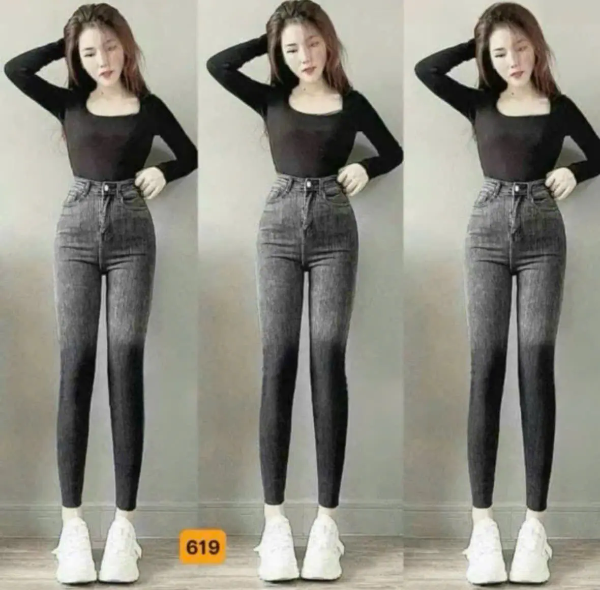 Quần jean nữ loang màu dáng ôm tôn dáng chất co giản mặc thoải mái - Women's Pants