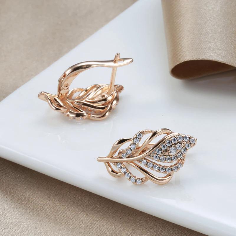 Hoa Tai Vàng Zircon, Dành Cho Phụ Nữ, Thiết Kế Mới, Zircon đầy đặn khoét, Phong Cách Cá Tính, Hoa Tai Vàng 585, Thời Trang, Thích Hợp Cho Bữa Tiệc Và Đám Cưới, Vòng, Đồ Trang Sức 3