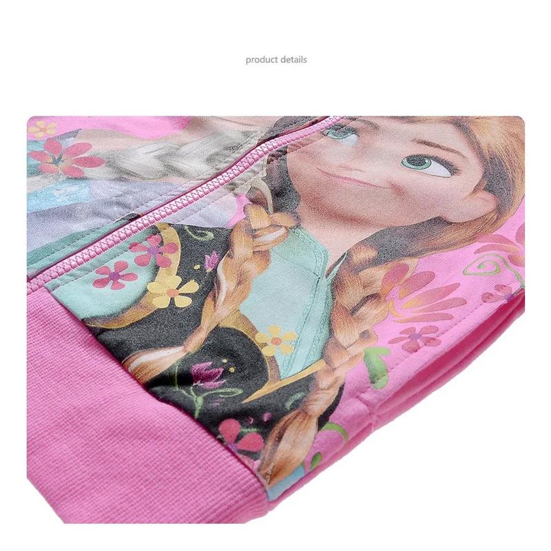 Product Introduction of Spring Autumn Kids Girls Cartoon Frozen Elsa Anna Jacket Coats Clothes Children Cotton Hooded Coat Tops Little Girls Clothing 6