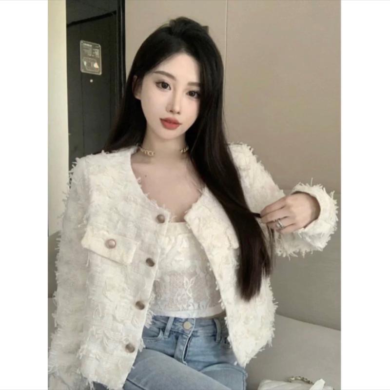 Áo khoác dạ lông crop top form rộng 3