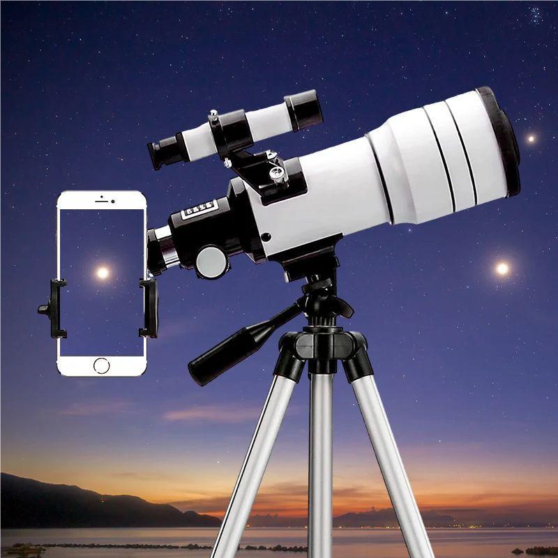 Product Introduction of Astronomical Telescope, 1 Count High Definition Imaging Telescope with Phone Holder, Multifunctional Telescope for Scientific Research Education  Bird Watching  Travel Camping 0