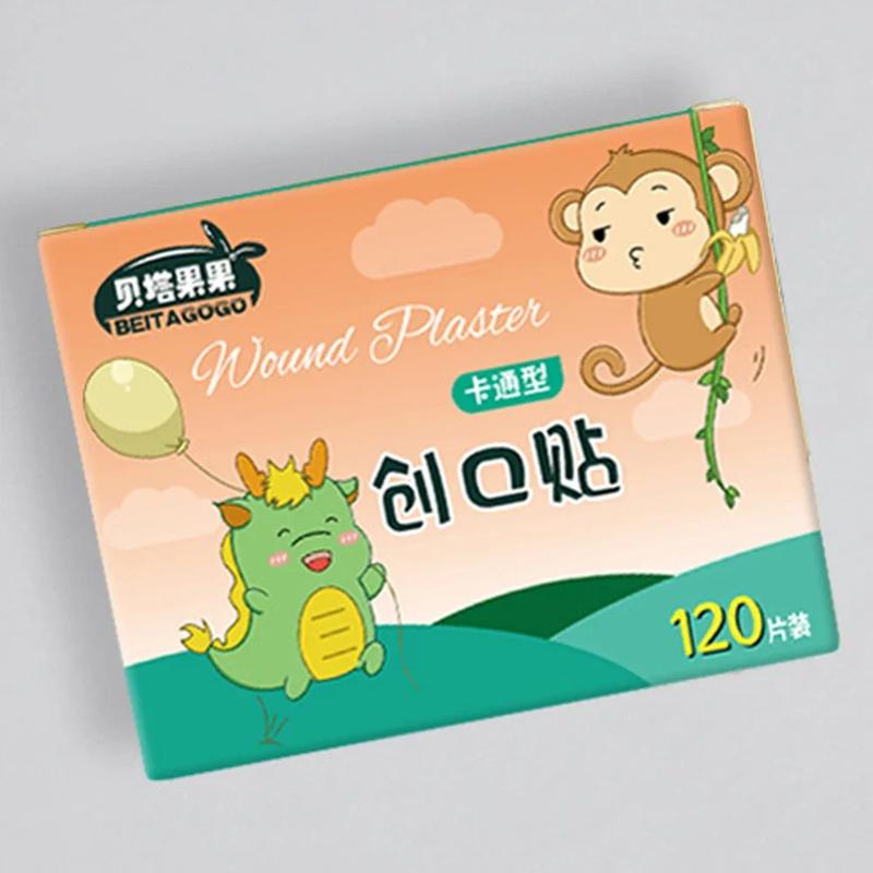Product Introduction of 120pcs/box Colorful Cartoon Cute Band Aids Waterproof Breathable Strong Adhesion Wound Hemostasis Anti-Bacterial Woundplast 19