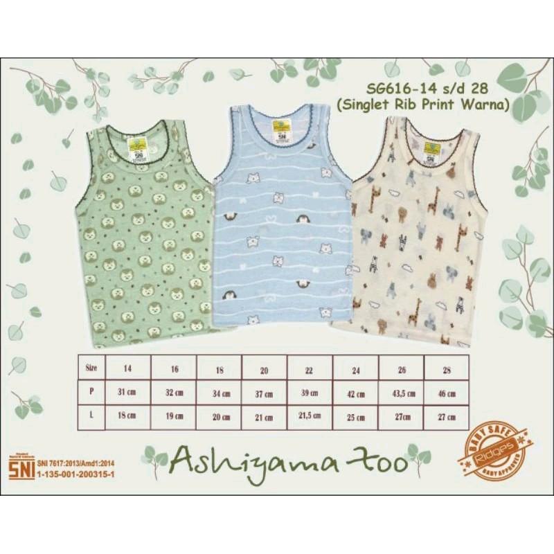 Ridges Kaos Dalam Singlet Motif Warna Polos Anak Bayi 3Pcs Baru lahir Katun Lembut 2