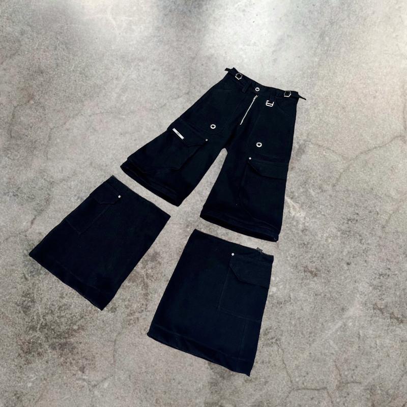 CHAOS 2in1 WL CGP Quần jean nam nữ túi hộp thiết kế form rộng ống loe hack dáng