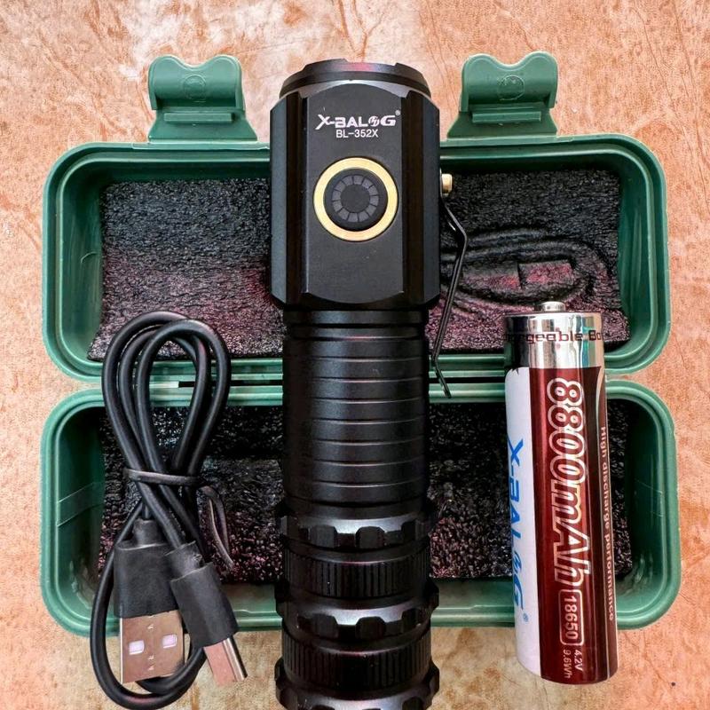 Bản Nâng Cấp - đèn pin mini cầm tay X-Balog 352x chống nước - vỏ nhôm - có nam châm móc gài - pin dài khớp nối dài và dung lượng pin 8800mah 4.2v đèn pin đèn di động flashlight đèn pin mini siêu sáng lumintop
