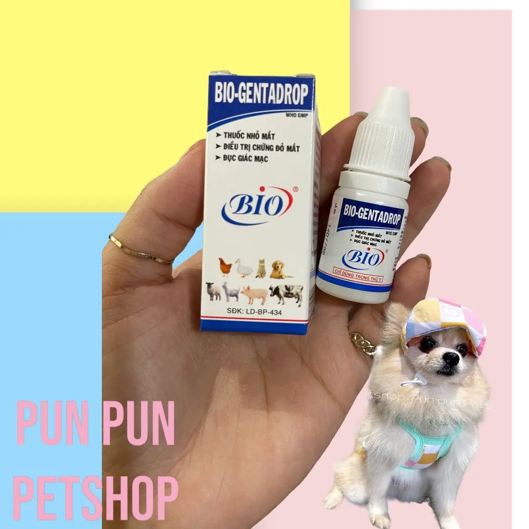 Nhỏ mắt Bio Genta Drop trị viêm cho chó mèo 10ml -Pun pun Petshop