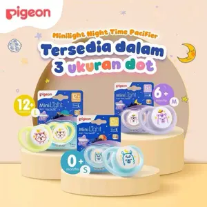 PIGEON Minilight Glow in The Dark Pacifier | Pigeon Minilight Pacifier Night Time | Empeng Bayi | Dot Bayi | Dot Super Lembut | BPA Free