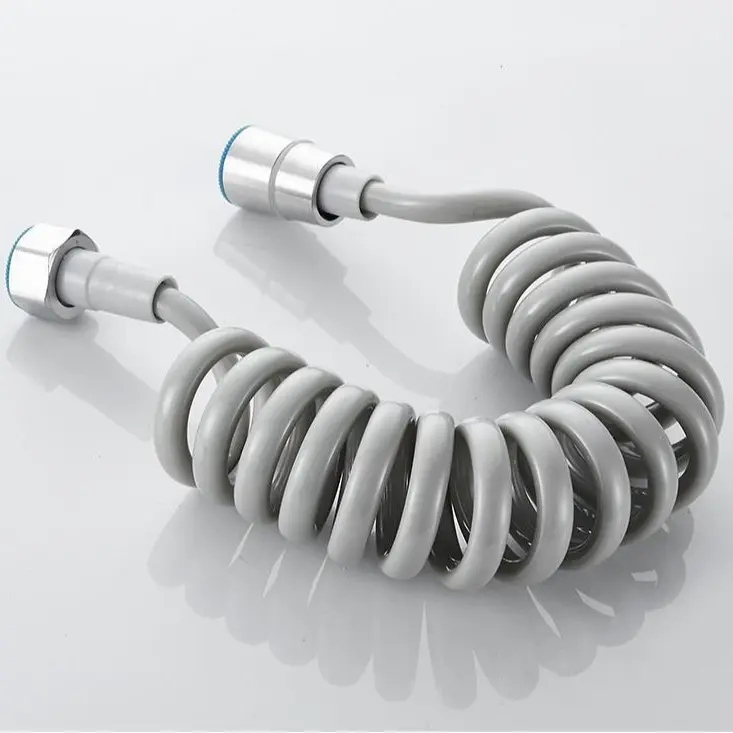 Dây sen, dây xịt ruột gà xoắn lò xo nhựa PU kéo dãn 1.5m dùng cho hệ thống vòi sen, vòi xịt vệ sinh 2
