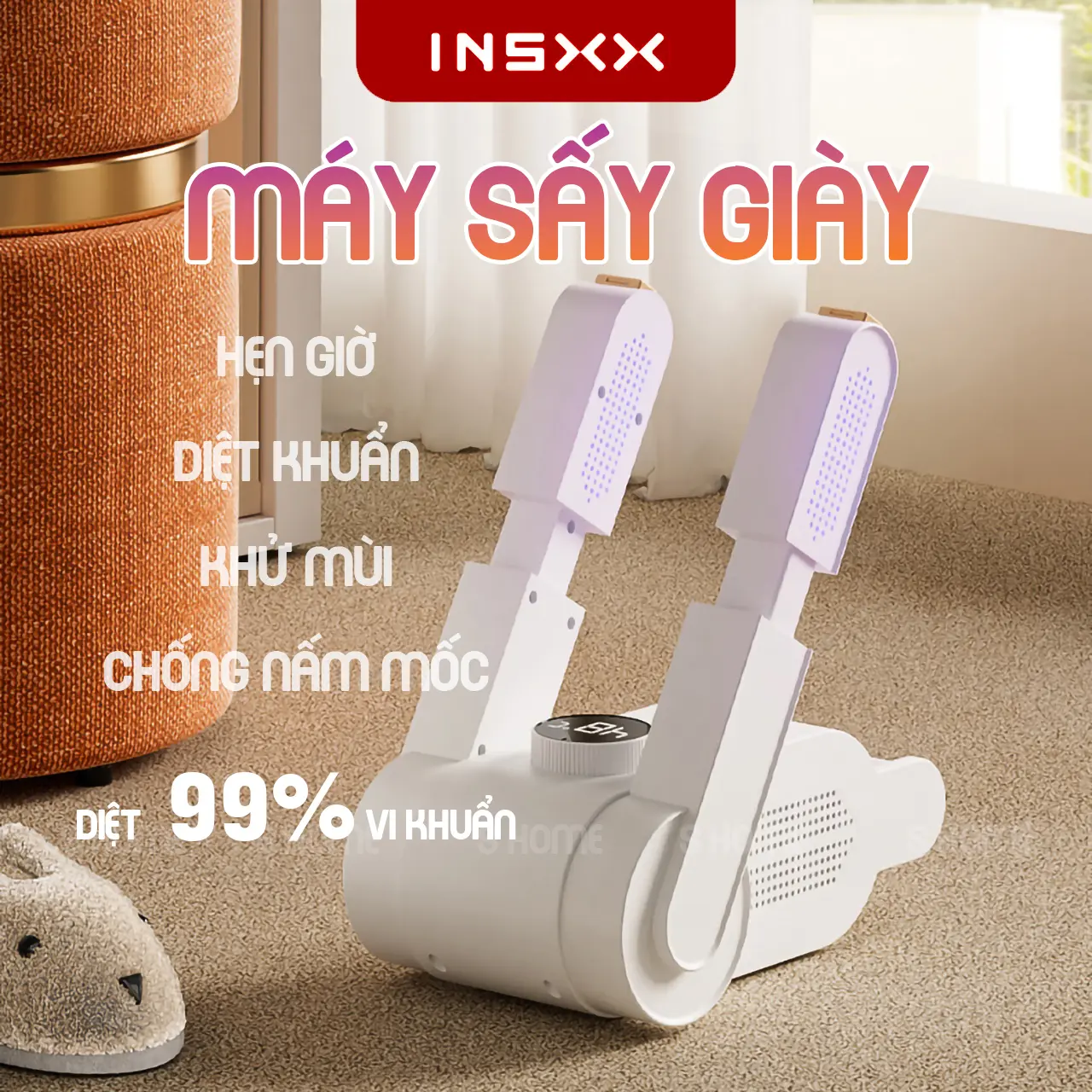 Máy sấy giày đa năng diệt khuẩn, khử mùi giày tất, găng tay bằng tia cực tím. Bản cao cấp
