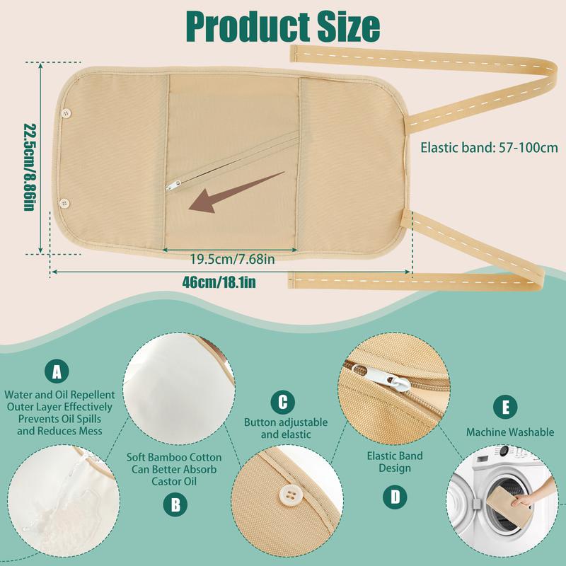 Product Introduction of Oil Pack Wrap for Waist Mess-Free Reusable Oil Packs Kit Leak-Proof Organic Bamboo Flannel Oil Pack Washable Compress Oil Pack for Body Relaxing 2jW4T 27