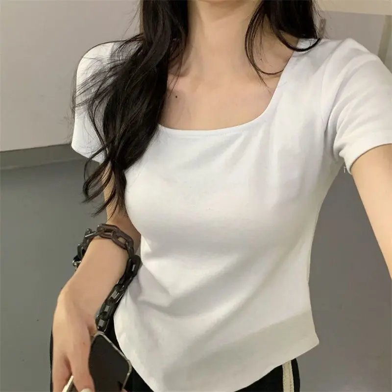 Z#010 Must-Have! Women's New Summer Arc-Shaped T-Shirt - Fashionably Sweet and Trendy