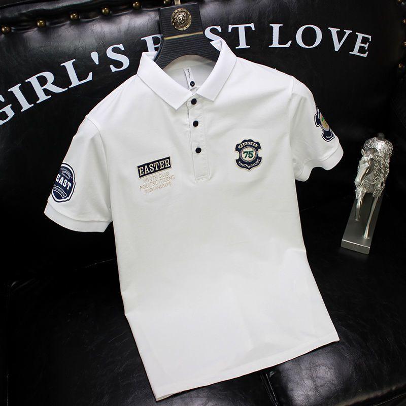 Product Introduction of No.1 Short-Sleeved T-shirt Men's Polo Shirt Summer New High-End Lapel Versatile Half Sleeve T-shirt Fashion Brand Printing T-shirt Menswear Top Human Casual Short Sleeve 11