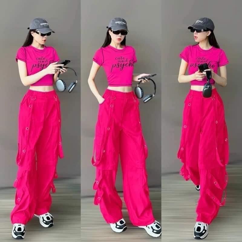 Bộ tập áo thun quần kaki tập gym,erobic dân vũ, shuffledance , zumba,dance fitness đồng phục nhóm Sport Chạy Bộ Tập Thể Dục 3