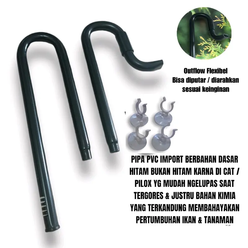 LILY PIPE DIY VERSI BLACK UKURAN 16/22 DENGAN SKIMMER ATAS DAN KATUP PENGATUR ARUS 3