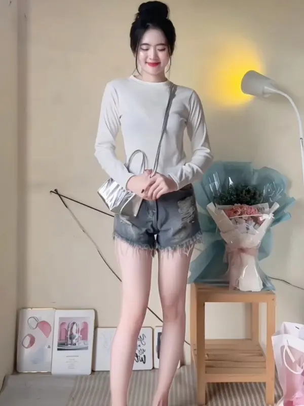 Áo tăm cổ tròn vạt bầu dài tay nữ - Thun dáng ôm body dài tay kiểu dáng bánh bèo tiểu thư hotgirl phong cách hàn quốc đẹp 7